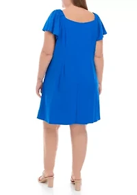 Plus Flutter Sleeve Dress