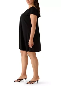 Plus Flutter Sleeve Dress