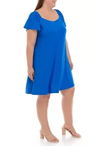 Plus Flutter Sleeve Dress
