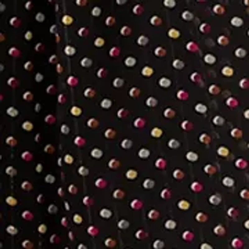 Women's Long Sleeve Surplice Dot Print Mini Dress