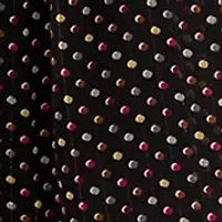 Women's Long Sleeve Surplice Dot Print Mini Dress