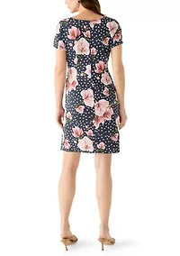 Women's Short Sleeve Tie-Side Dress