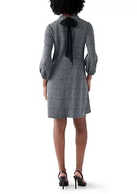 Women's Mock Neck Solid Bouclé Dress