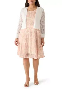 Plus Long Sleeve Lace Cardigan