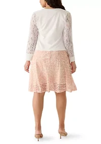 Plus Long Sleeve Lace Cardigan