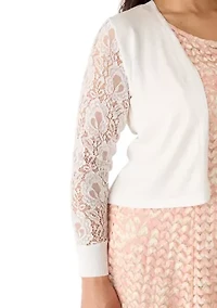 Plus Long Sleeve Lace Cardigan
