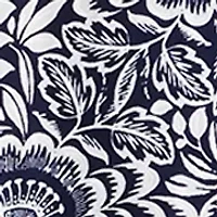 Women's Sleeveless Denim Printed Mock Neck Shift Dress