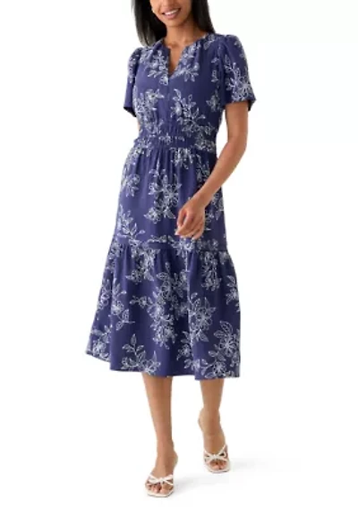 Women's Short Sleeve V-Neck Mini Dress