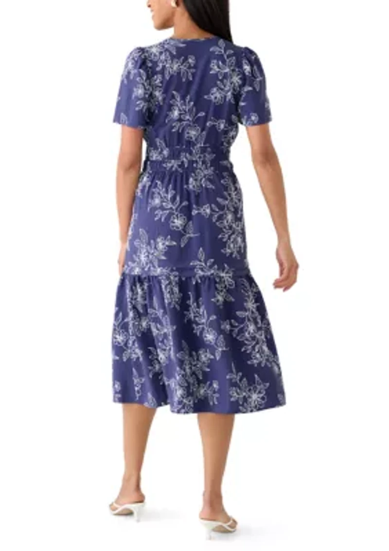 Women's Short Sleeve V-Neck Mini Dress