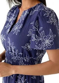 Women's Short Sleeve V-Neck Mini Dress