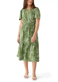 Women's Printed A-Line Midi Dress