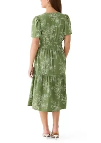 Women's Printed A-Line Midi Dress