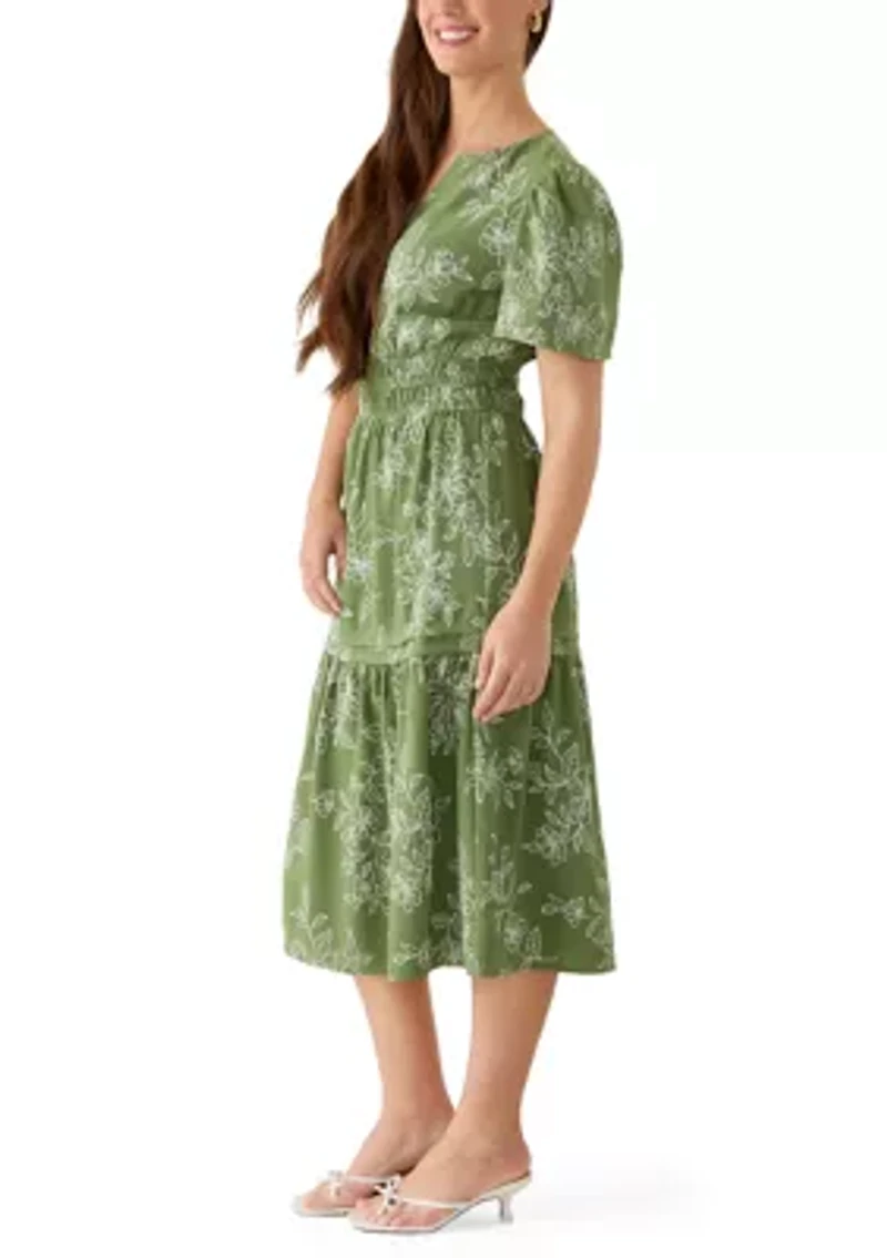 Women's Printed A-Line Midi Dress