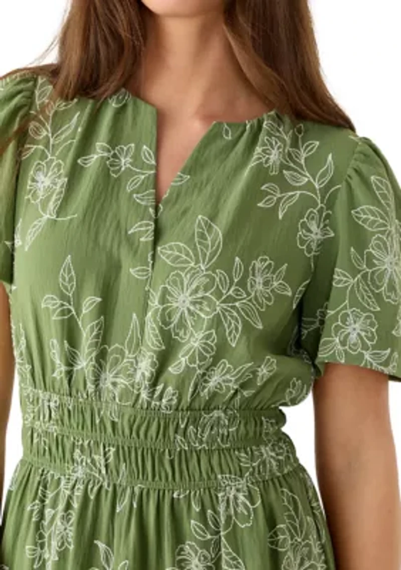 Women's Printed A-Line Midi Dress