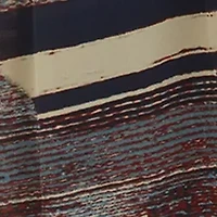 Plus Puff Sleeve Printed Tie Waist Fit and Flare Dress