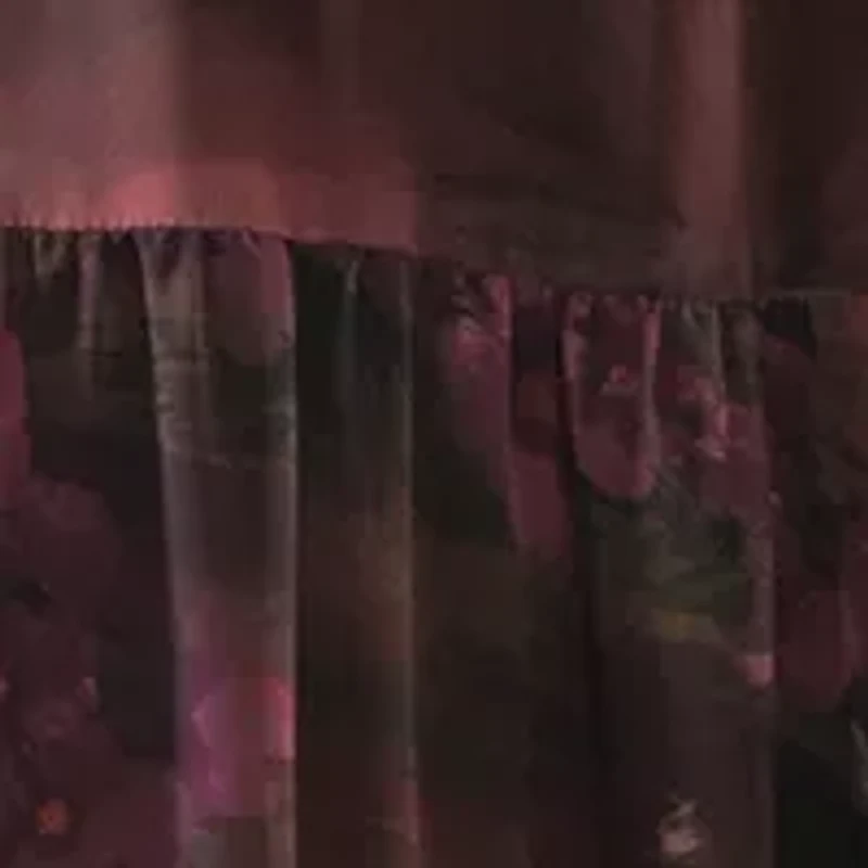 Women's Abstract Floral Printed Tiered Chiffon Fit and Flare Dress