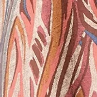 Plus Short Sleeve Square Neck Printed A-Line Dress