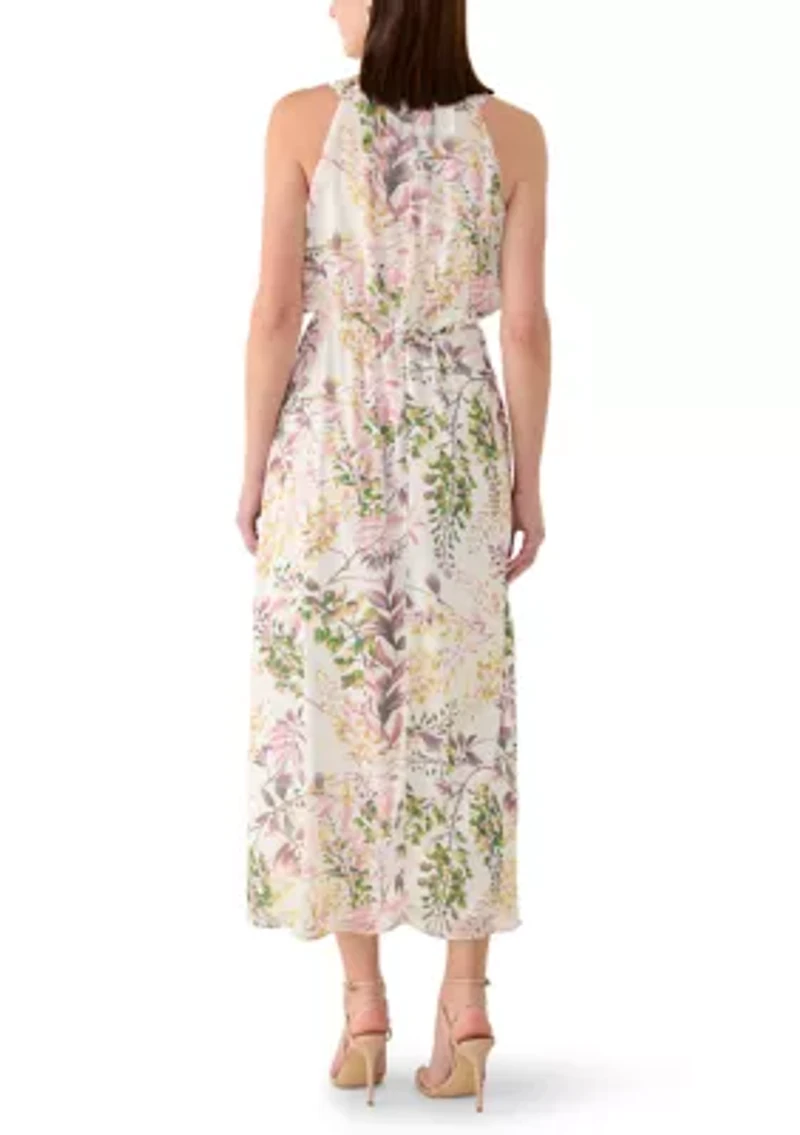 Women's Halter Neck Floral Maxi Dress