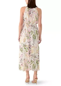Women's Halter Neck Floral Maxi Dress