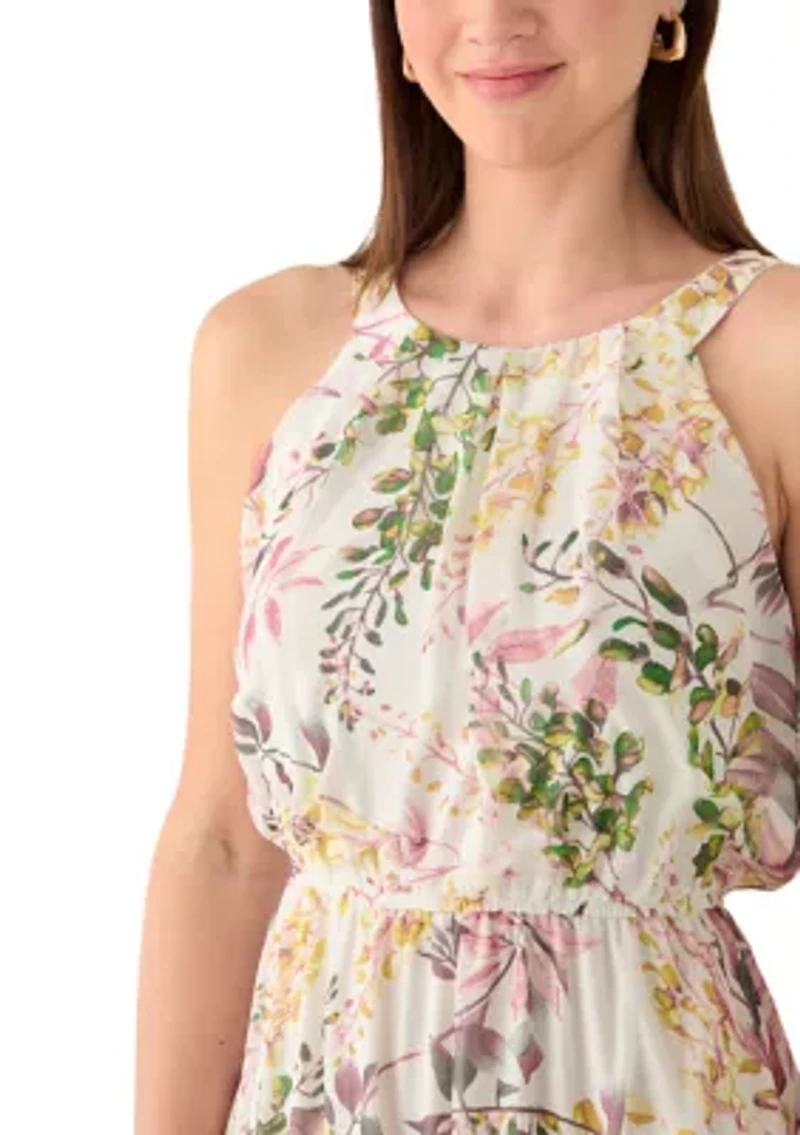 Women's Halter Neck Floral Maxi Dress