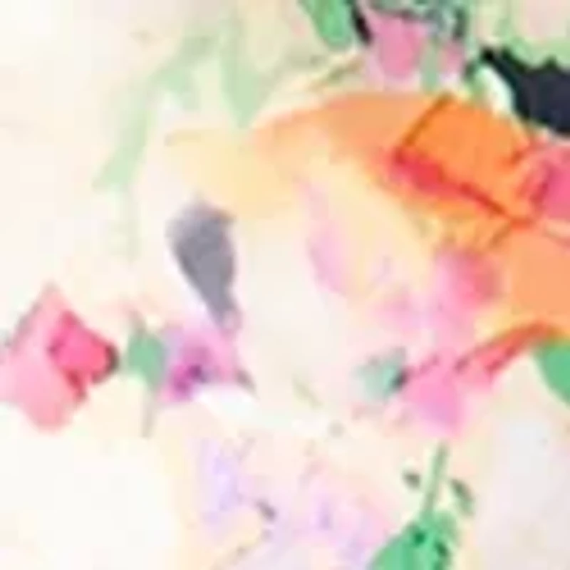 Plus Short Sleeve Cowl Neck Floral Print Chiffon A-Line Dress