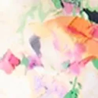Plus Short Sleeve Cowl Neck Floral Print Chiffon A-Line Dress