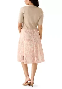 Women's Crochet Jacket Lace Dress Set