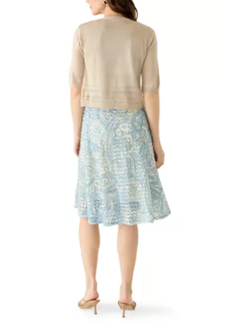 Women's Crochet Jacket Lace Dress Set