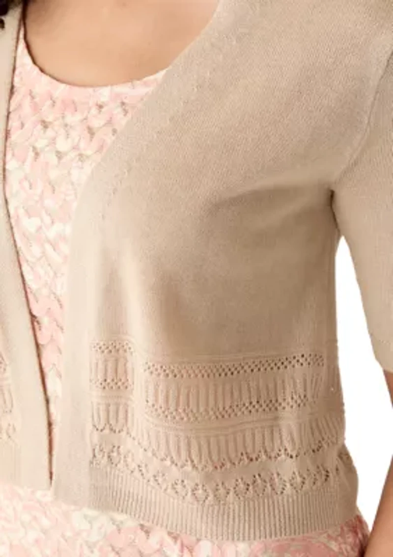 Women's Crochet Jacket Lace Dress Set