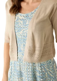 Women's Crochet Jacket Lace Dress Set