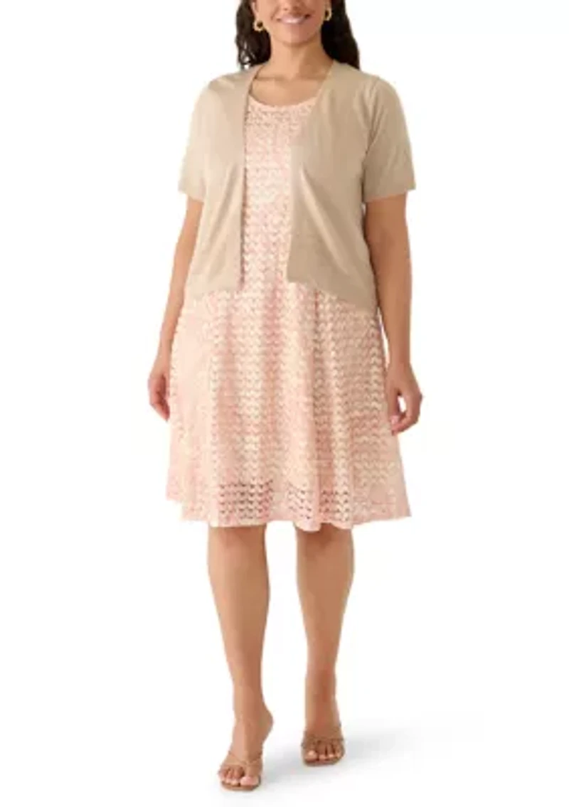 Plus Crochet Jacket and Dress