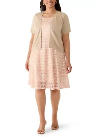 Plus Crochet Jacket and Dress