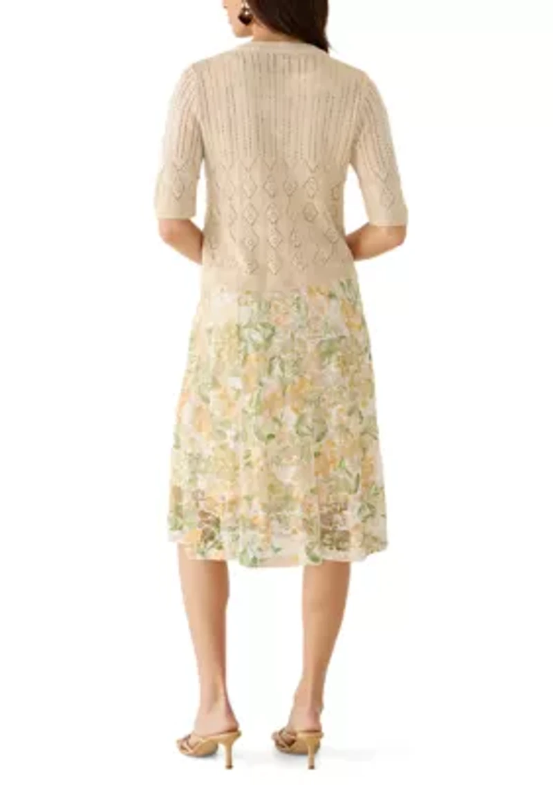 Women's Floral Print Dress with Jacket