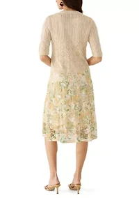 Women's Floral Print Dress with Jacket