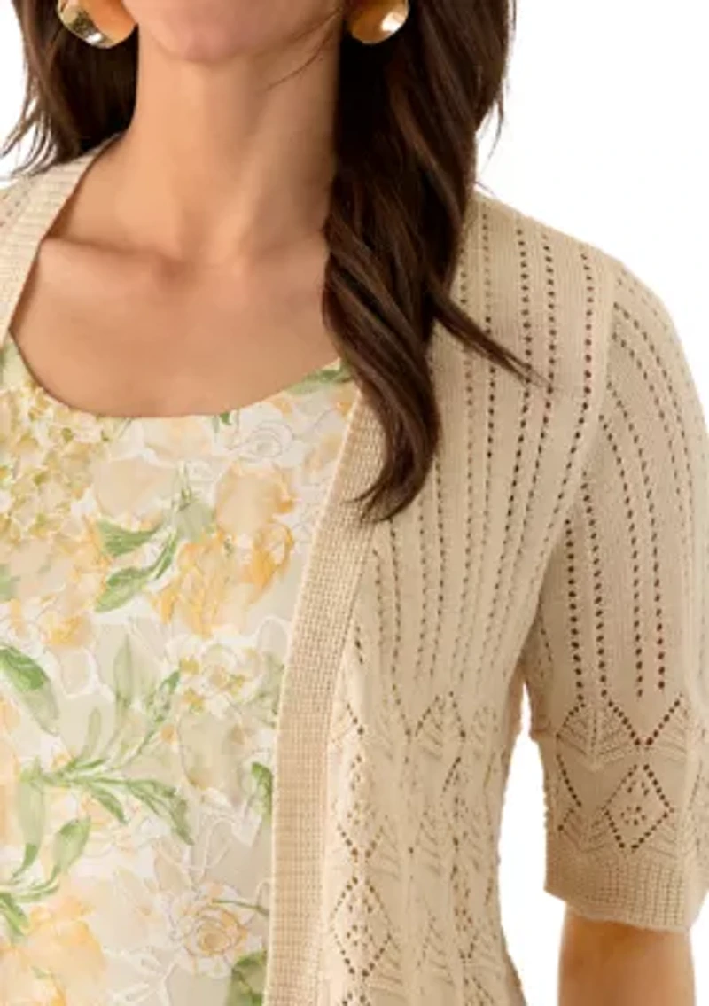 Women's Floral Print Dress with Jacket