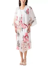 Women's Floral Print Chiffon Jacket Dress