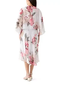 Women's Floral Print Chiffon Jacket Dress