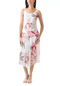 Women's Floral Print Chiffon Jacket Dress