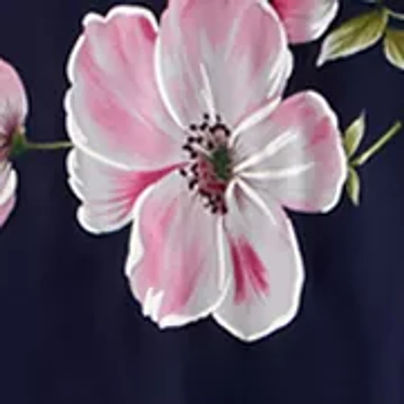 Women's 3/4 Sleeve Floral Chiffon Jacket Dress