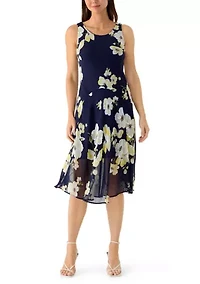 Women's Short Sleeve Printed Chiffon Jacket Dress