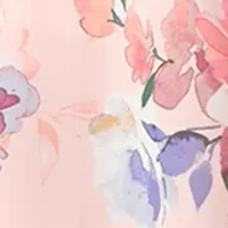Plus Flutter Sleeve Cowl Neck Floral Print Chiffon A-Line Dress