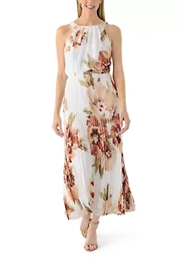 Women's Sleeveless Halter Floral Dress