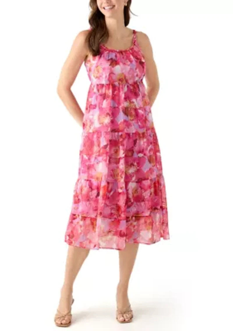 Women's Sleeveless Floral Printed Dress