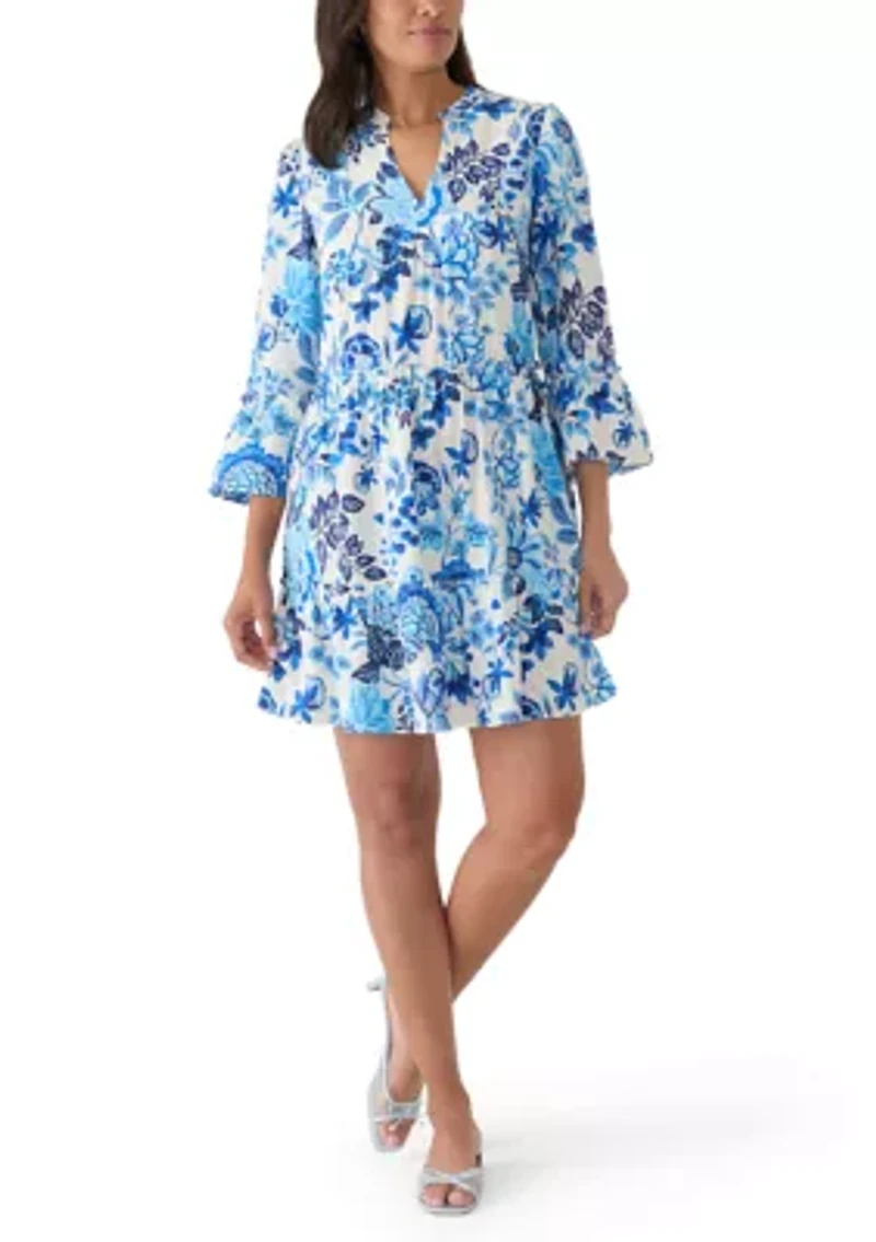 Women's 3/4 Bell Sleeve Mini Dress