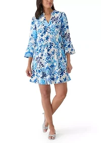 Women's 3/4 Bell Sleeve Mini Dress