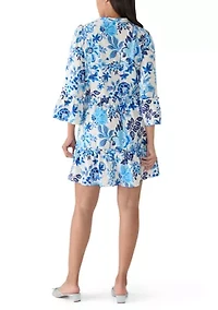 Women's 3/4 Bell Sleeve Mini Dress