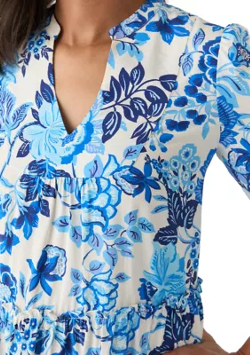 Women's 3/4 Bell Sleeve Mini Dress
