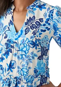 Women's 3/4 Bell Sleeve Mini Dress
