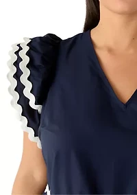 Plus Sleeveless Solid Cotton Ruffled Midi Dress
