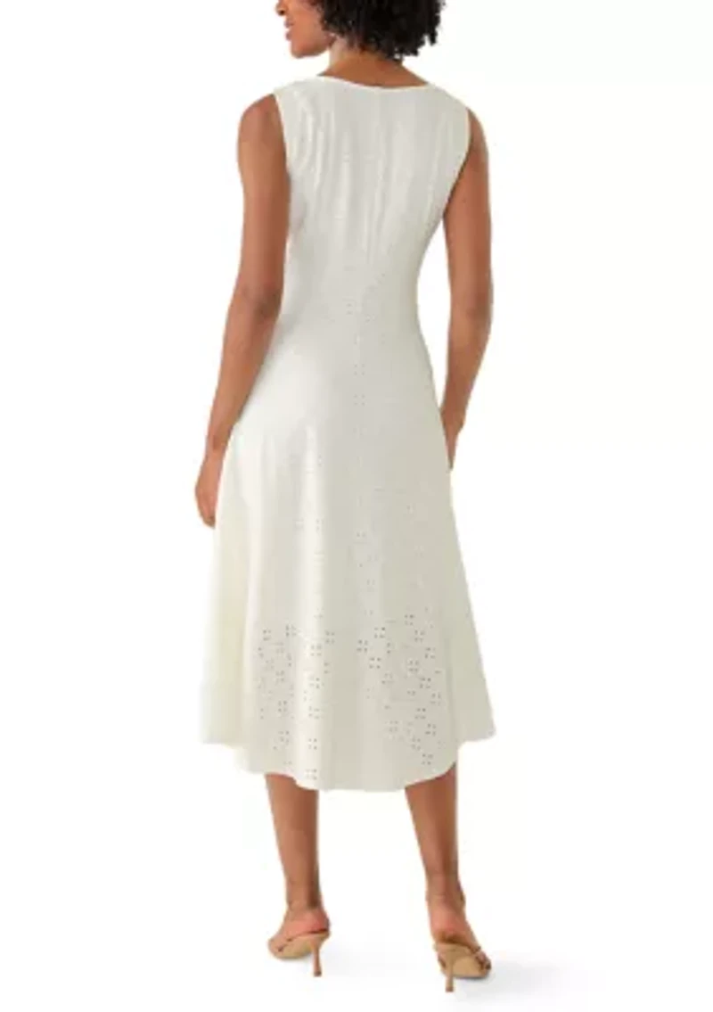 Women's Tie Waist Lace Midi Dress